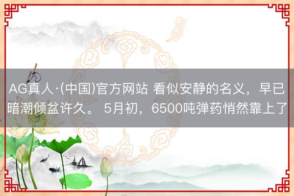 AG真人·(中国)官方网站 看似安静的名义，早已暗潮倾盆许久。 5月初，6500吨弹药悄然靠上了