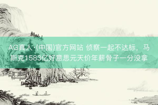 AG真人·(中国)官方网站 侦察一起不达标，马斯克1583亿好意思元天价年薪骨子一分没拿