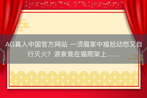 AG真人中国官方网站 一须眉家中尴尬动怒又自行灭火？源泉竟在猫爬架上……