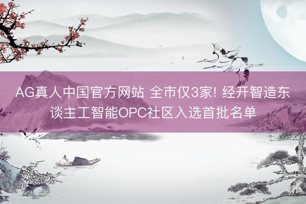 AG真人中国官方网站 全市仅3家! 经开智造东谈主工智能OPC社区入选首批名单