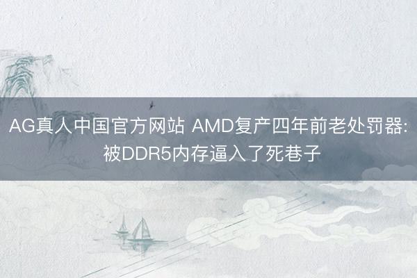 AG真人中国官方网站 AMD复产四年前老处罚器: 被DDR5内存逼入了死巷子