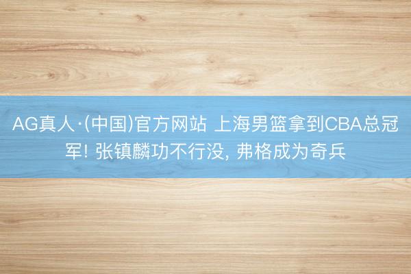 AG真人·(中国)官方网站 上海男篮拿到CBA总冠军! 张镇麟功不行没， 弗格成为奇兵