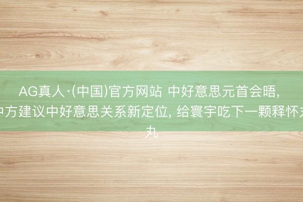 AG真人·(中国)官方网站 中好意思元首会晤， 中方建议中好意思关系新定位， 给寰宇吃下一颗释怀丸