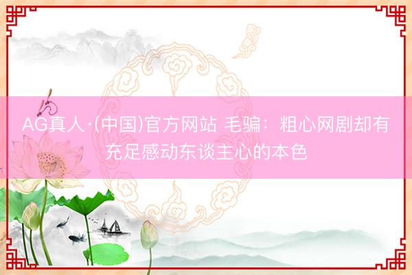 AG真人·(中国)官方网站 毛骗：粗心网剧却有充足感动东谈主