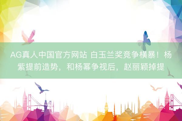 AG真人中国官方网站 白玉兰奖竞争横暴!杨紫提前造势,和杨幂争视后,赵丽颖掉提