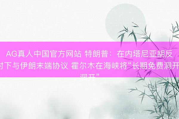 AG真人中国官方网站 特朗普：在内塔尼亚胡反对下与伊朗末端协议 霍尔木在海峡将“长期免费洞开”