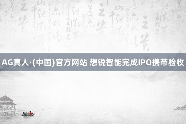 AG真人·(中国)官方网站 想锐智能完成IPO携带验收