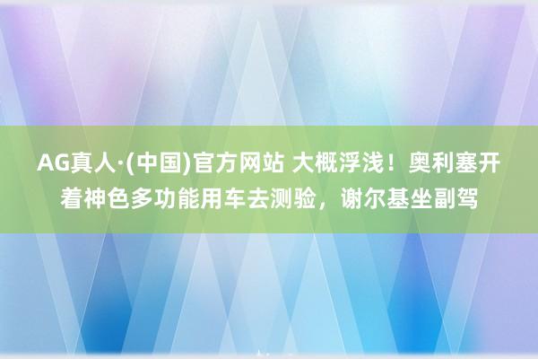 AG真人·(中国)官方网站 大概浮浅！奥利塞开着神色多功能用车去测验，谢尔基坐副驾